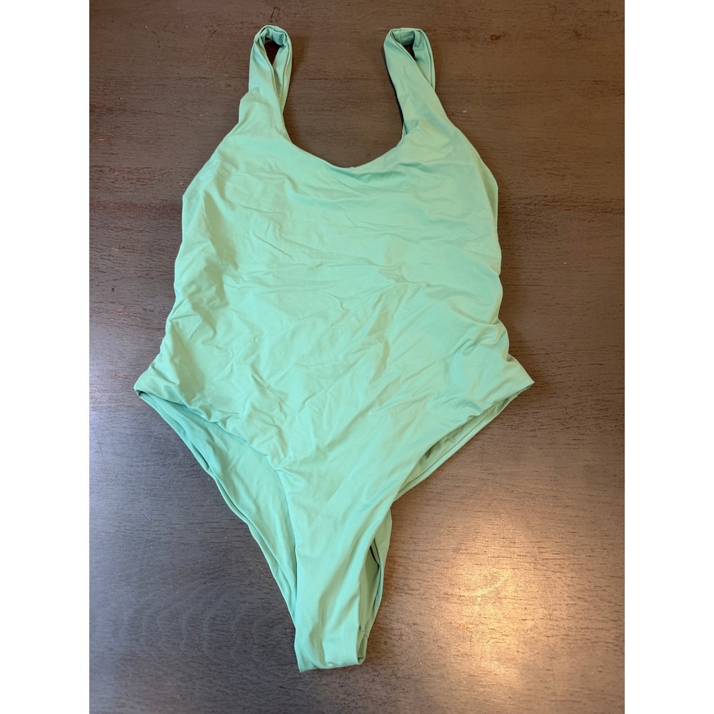 Dippin' Daisy's Mint Green One Piece Swimsuit Scoop Neck Low Back Size L 1193